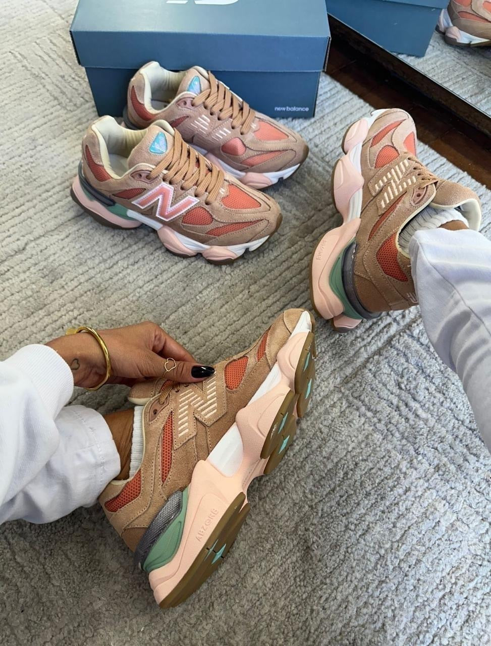 Tênis New Balance 9060 Salmão Couro 100% Legítimo