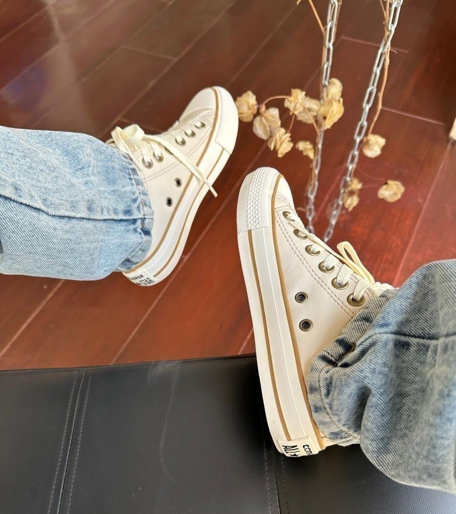 Tênis All Star Areia Couro Vulcanizado