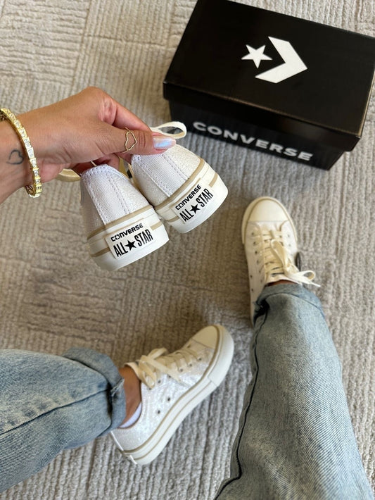 Tênis All Star Shine Prata Plataforma