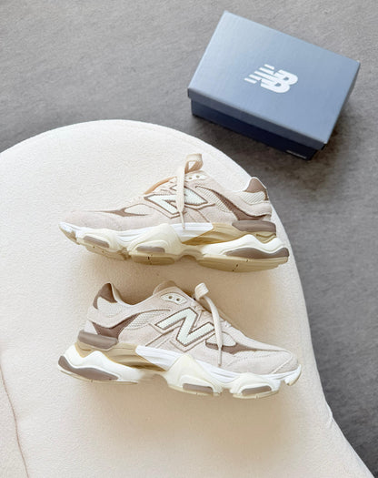Tênis New Balance 9060 Bege Caqui Couro 100% Legítimo