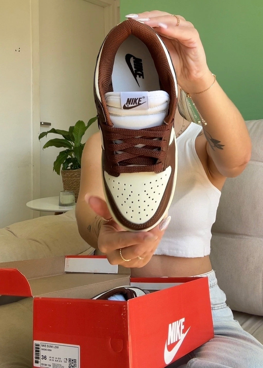 Tênis Nike Dunk Low Cacau Couro