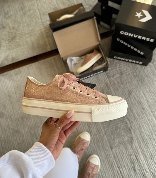 Tênis All Star Shine Rose Plataforma