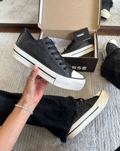 Tênis All Star Shine Preto Plataforma