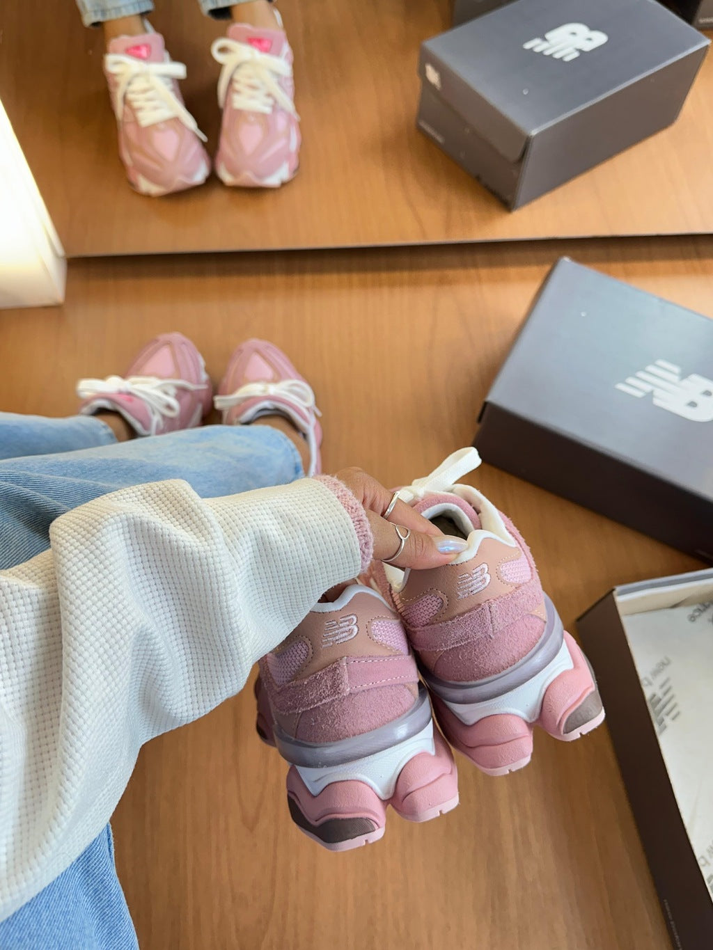 Tênis New Balance 9060 Rosa Couro 100% Legítimo
