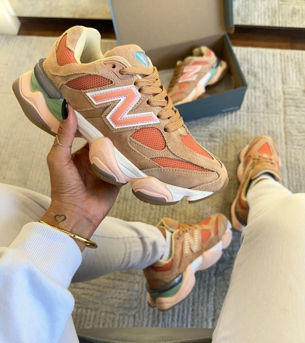 Tênis New Balance 9060 Salmão Couro 100% Legítimo