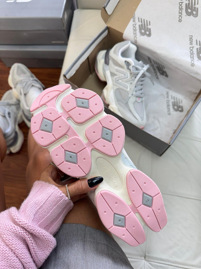 Tênis New Balance 9060 Cinza Rosa Couro 100% Legítimo