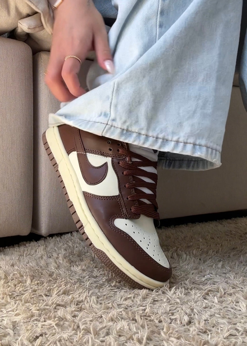 Tênis Nike Dunk Low Cacau Couro